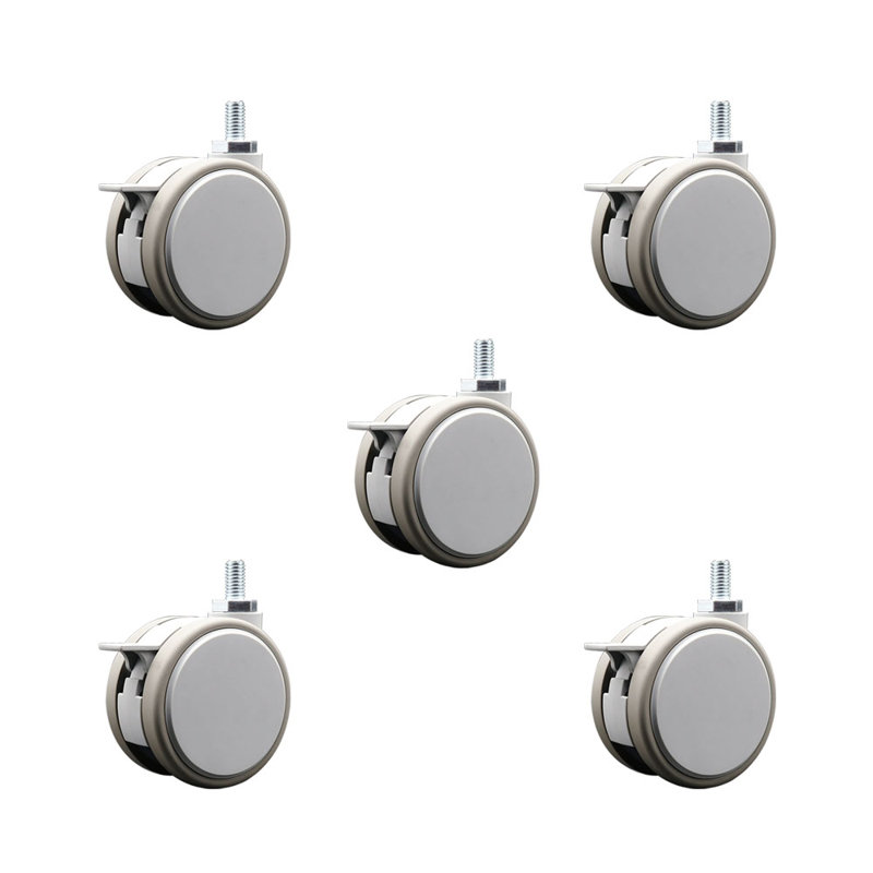 3 Inch MRI Safe Casters with Brakes – 3/8 Inch Threaded Stem – Set of 5 – SCC