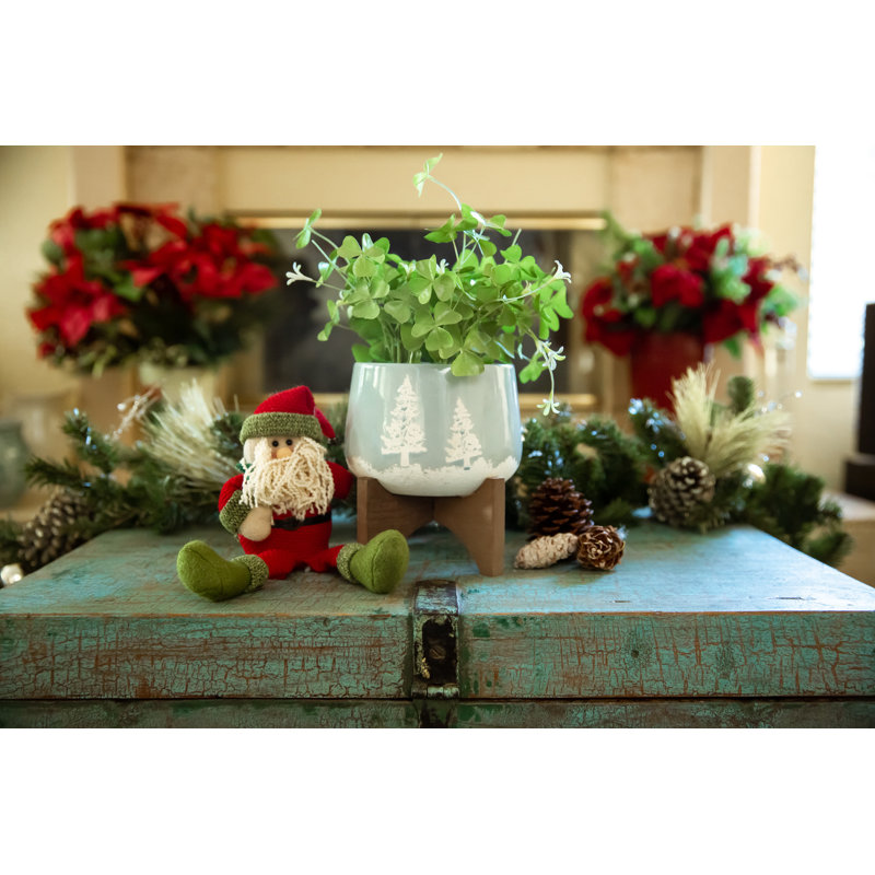 Pot de fleurs en céramique Nathen, H 7 po x l 6 po x P 6 po, Bleu pâle