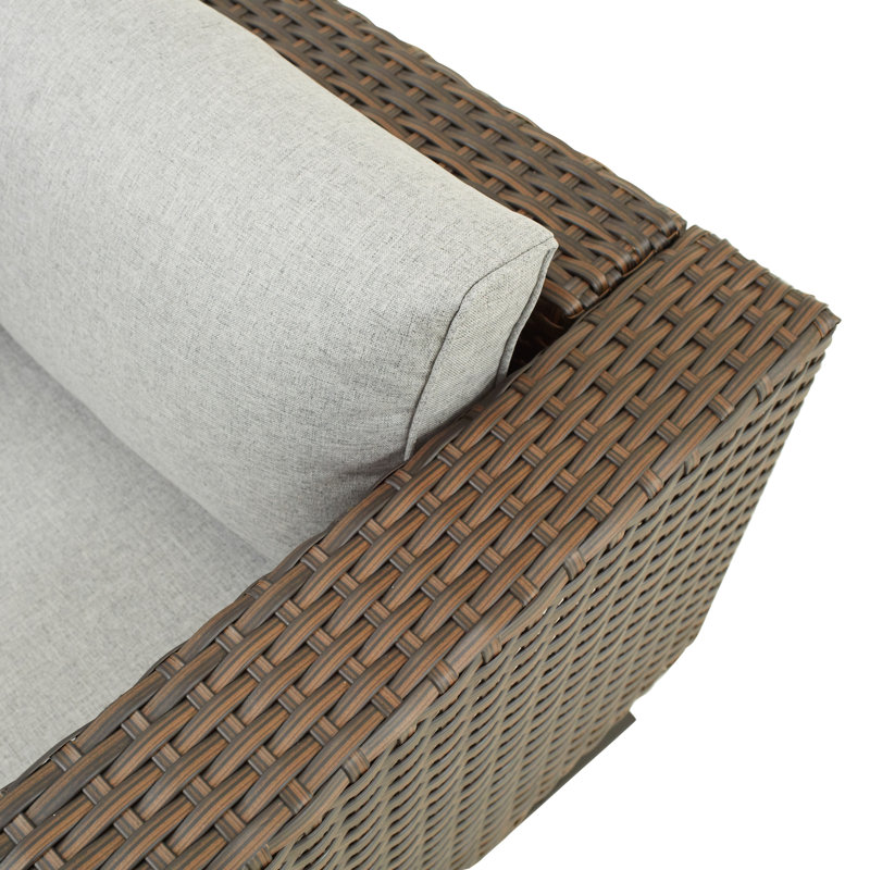 X-Leg Col. Wicker Loveseat Set With Cushions
