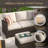 3-Piece Rattan Sofa Seating Group with Cushions-1439195470