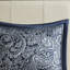 Couvre-lit bleu marine. Style traditionnel. Bleu marine foncé, argent. L 102 po x L 118 po 2 taies décoratives. Coussins décoratifs. Tissu lavable grand. Conception classique. Bleu cendré.-118742808-118742809