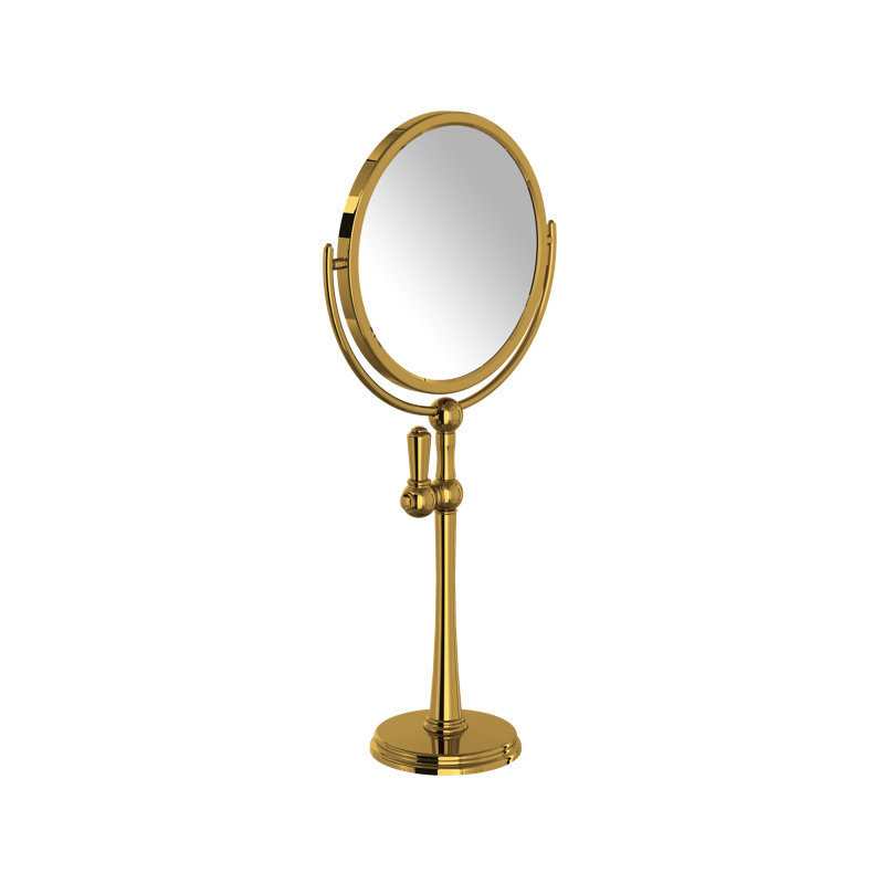 Perrin & Rowe® Freestanding Makeup Mirror, Unlacquered Brass