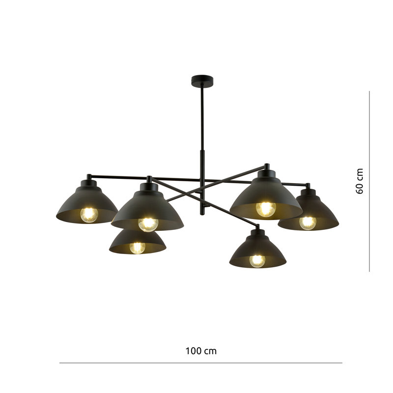 Ilbert 6 - Light Cone Chandelier, Black