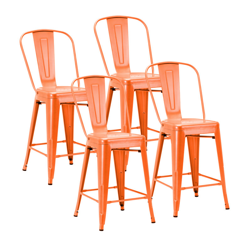 Tabouret de bar galvanisé Gainsborough, 24 po, Orange