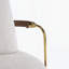 Tabouret de bar industriel moderne avec structure en métal et accoudoirs courbés