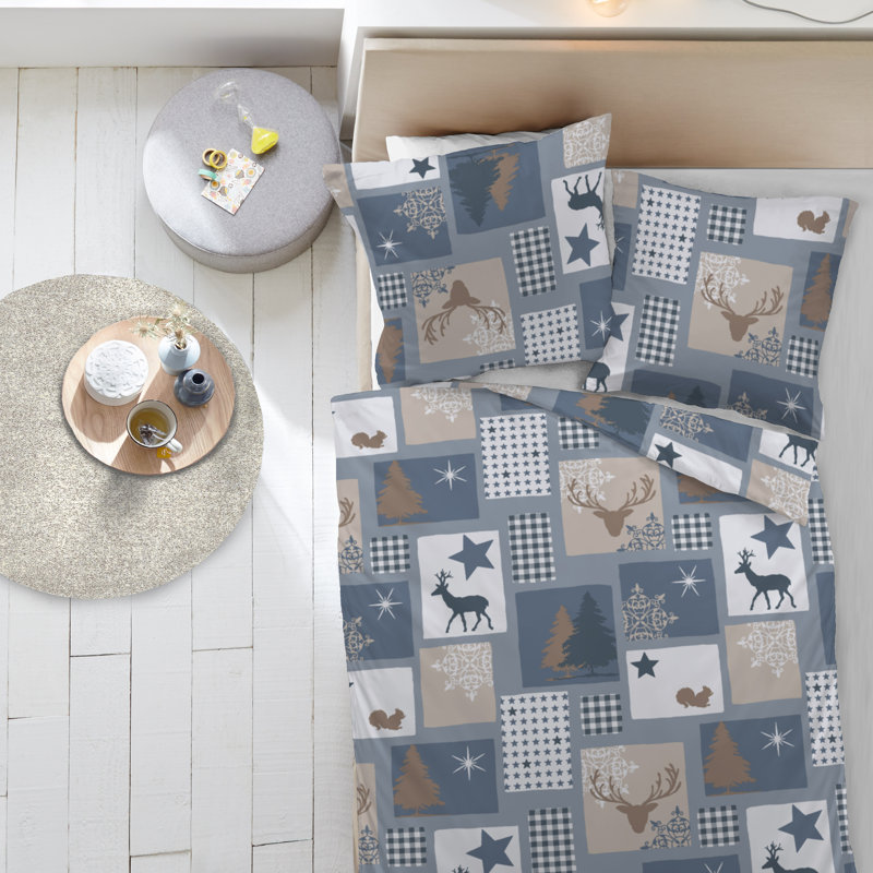 Winterzauber Blau/Beige, 155cm W x 220cm L