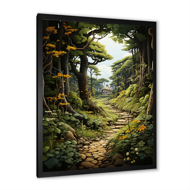 Countryside Path Through The II - Landscape & Nature Wall Art Living Room, Cadre photo noir, H 20 po x l 12 po x P 1 po