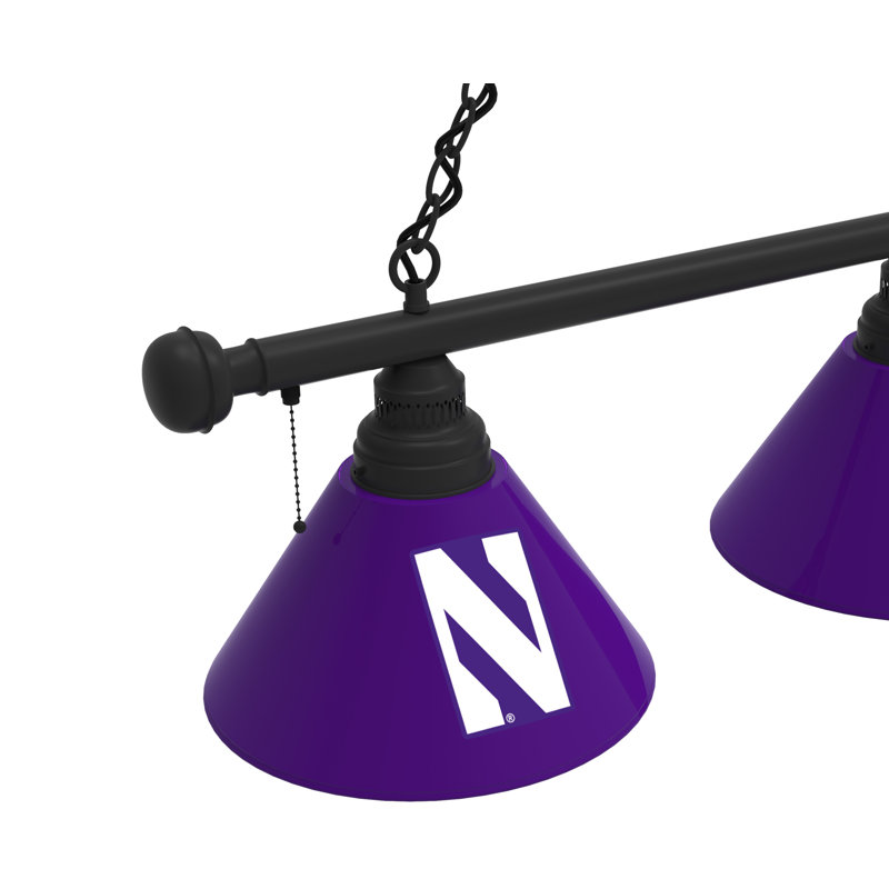 3 - Light Pool Table Lights Pendant, Black, Northwestern Wildcats