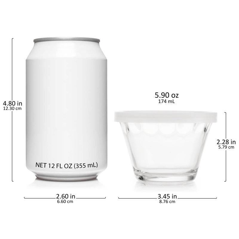 Libbey Clear Glass Cupcake Baking Dishes with White Lids, Set of 16