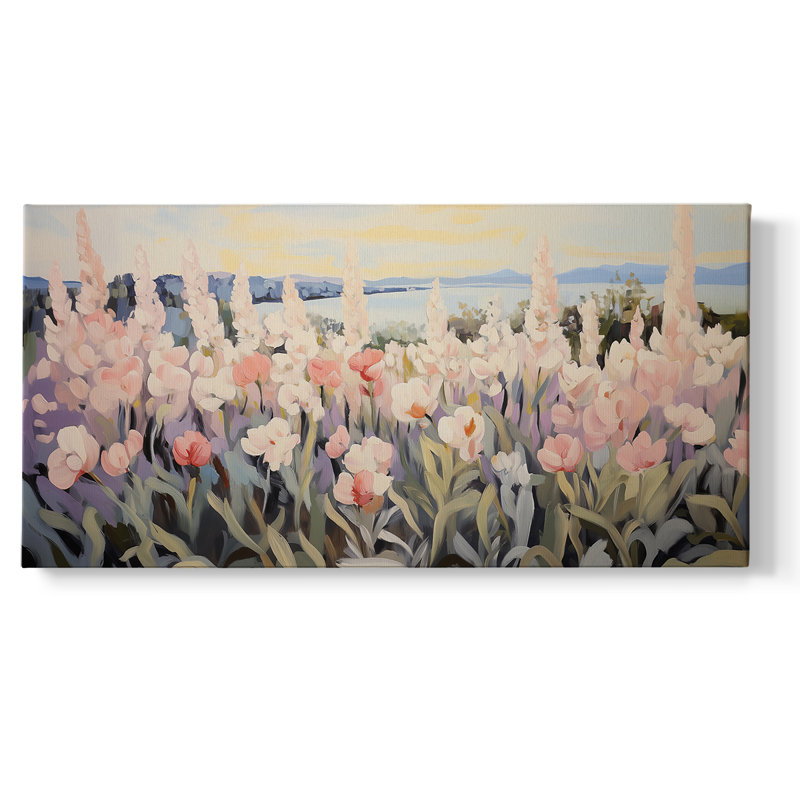 Botanical Series-CCXCII - Toile tendue avec châssis encadré - Prêt à être accroché, H 21 po x l 41 po, Doré