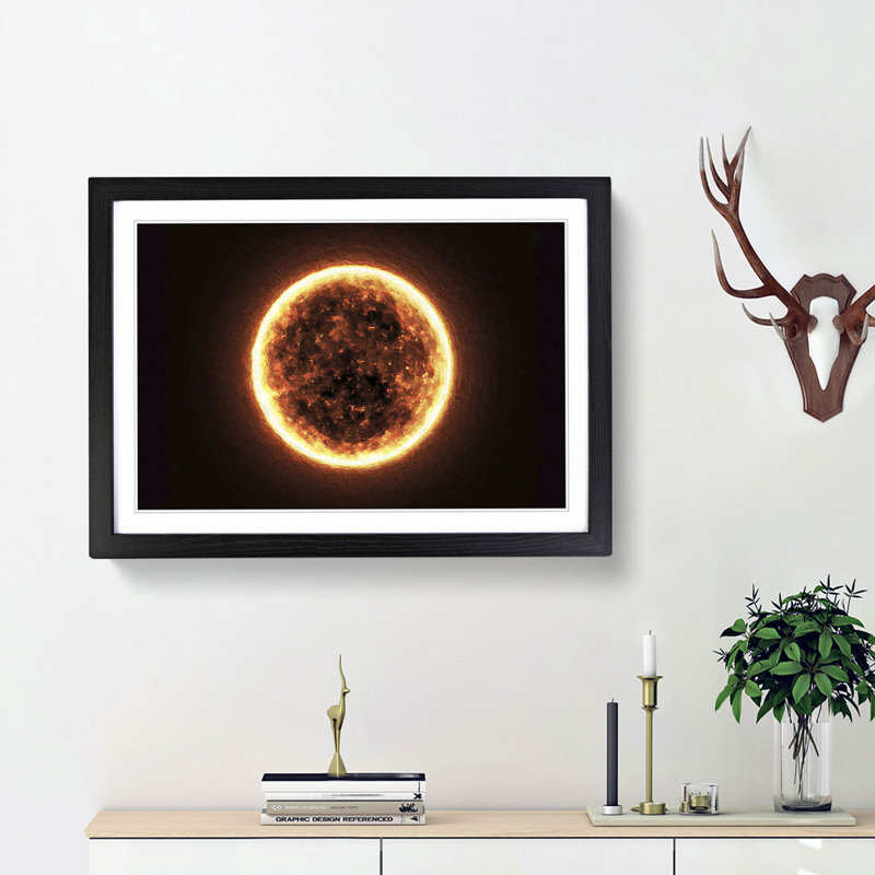 The Burning Sun - Picture Frame Art Print, 27cm H x 36cm W x 2cm D, Black Framed