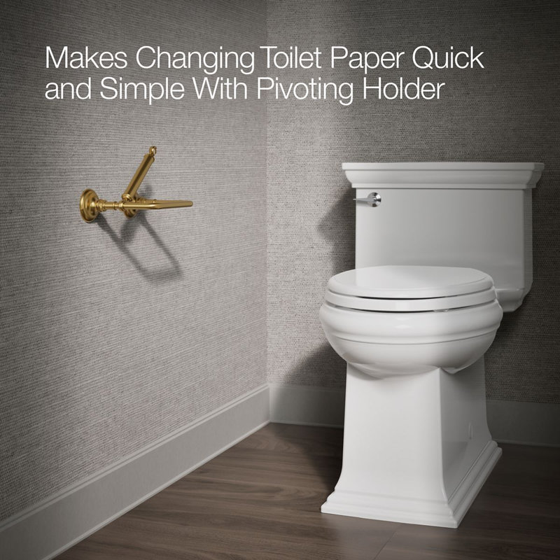 Artifacts® Pivoting Toilet Tissue Holder, Vibrant Brushed Moderne Brass
