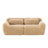 2-Seater Modular Sectional Sofa With Soft Plush Fabric, Anti-Slip Design, High Density Sponge, And No Assembly Required, Light Khaki-857163777