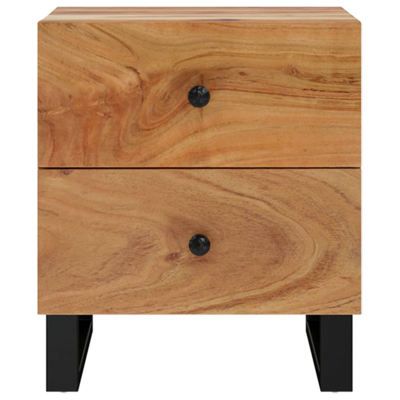 Bexton 40 cm W Bedside Table, Walnut, 2