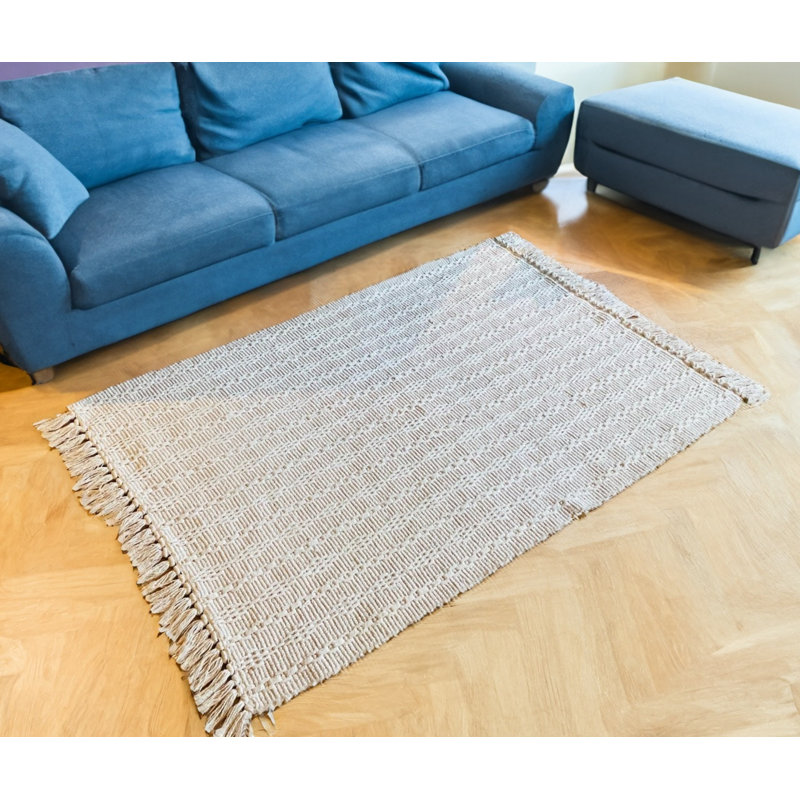 Rosser Geometric Cotton Hand Woven Area Rug, Rectangle 120 x 180cm