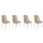Ensemble de chaises en velours élégant (4 pièces), kaki et noir, 19,7 po x 35,4 po x 19,3 po | Structure 100% métal, pieds en bois de charme | Conception moderne, parfaite pour la salle à manger ou le salon, capacité de 352 lb-1244719566-1244719563-1261156699