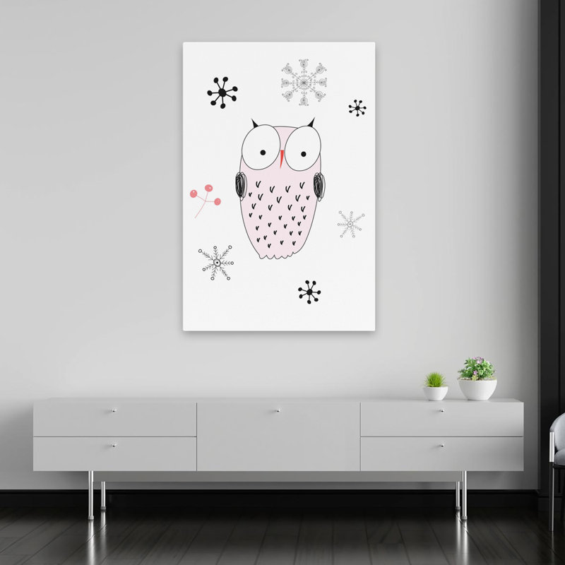 Chouette III - animaux contemporains, oiseaux, chouettes, art, H 60 po x l 40 po