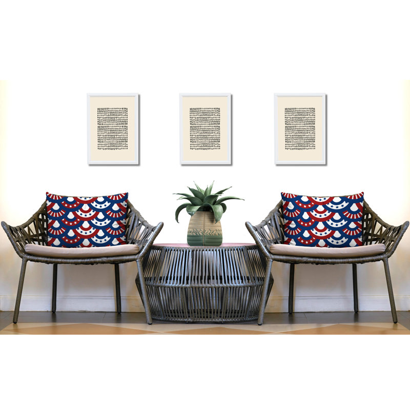 Yaya Reversible Throw Pillow, 25x18, Navy Blue