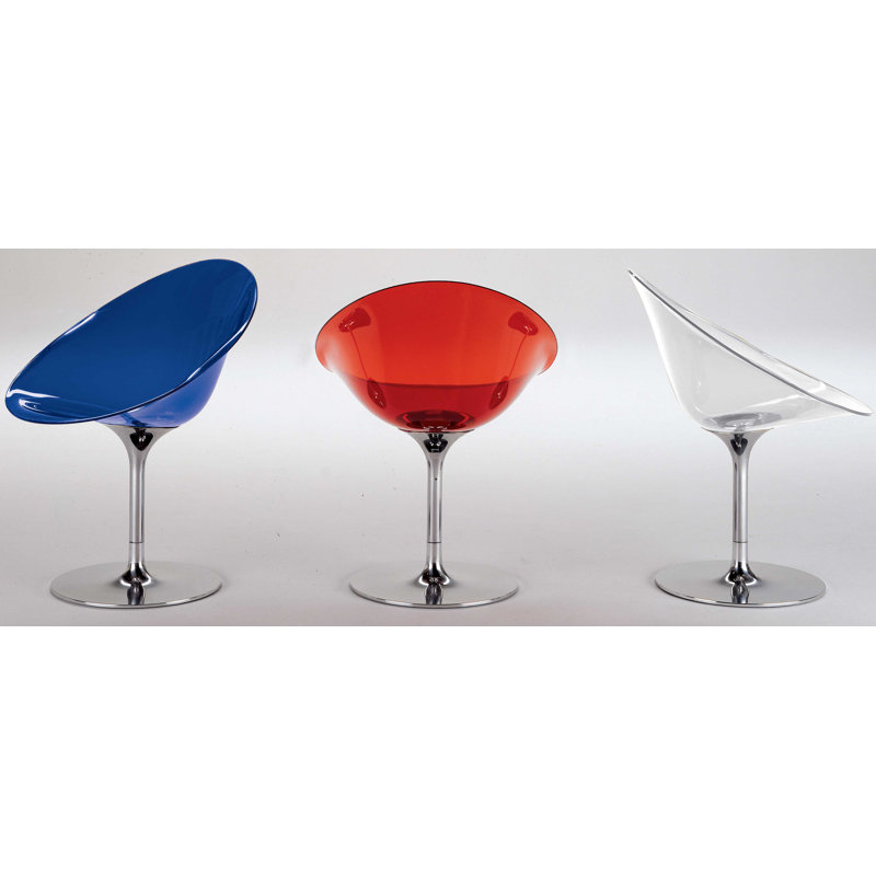 Ero|S| Swivel Papasan Chair, Transparent Crystal Clear, Swivel