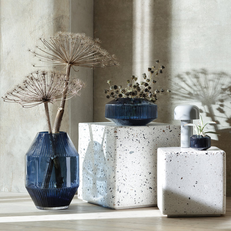 Rotunda Handmade Glass Table Vase, Sapphire