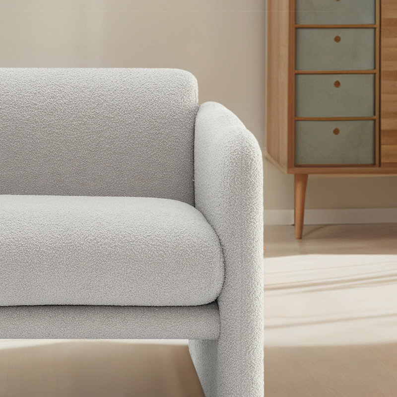 Fauteuil d'appoint 28,24 "Waved Arms, Polyester gris clair