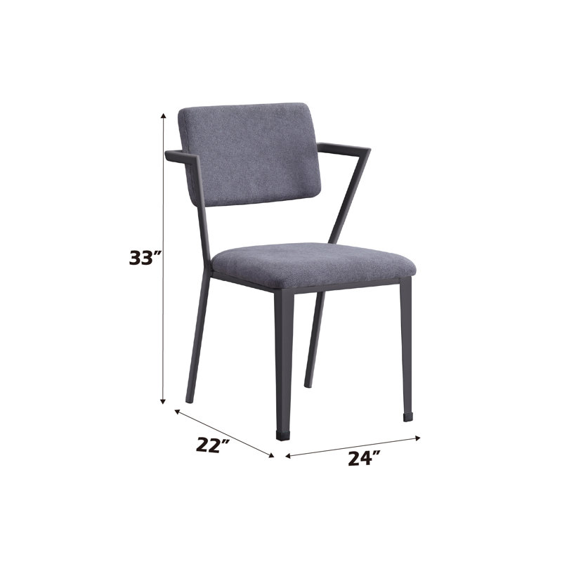 Cargo Gray Fabric & Gunmetal Finish Office Chair, Gray