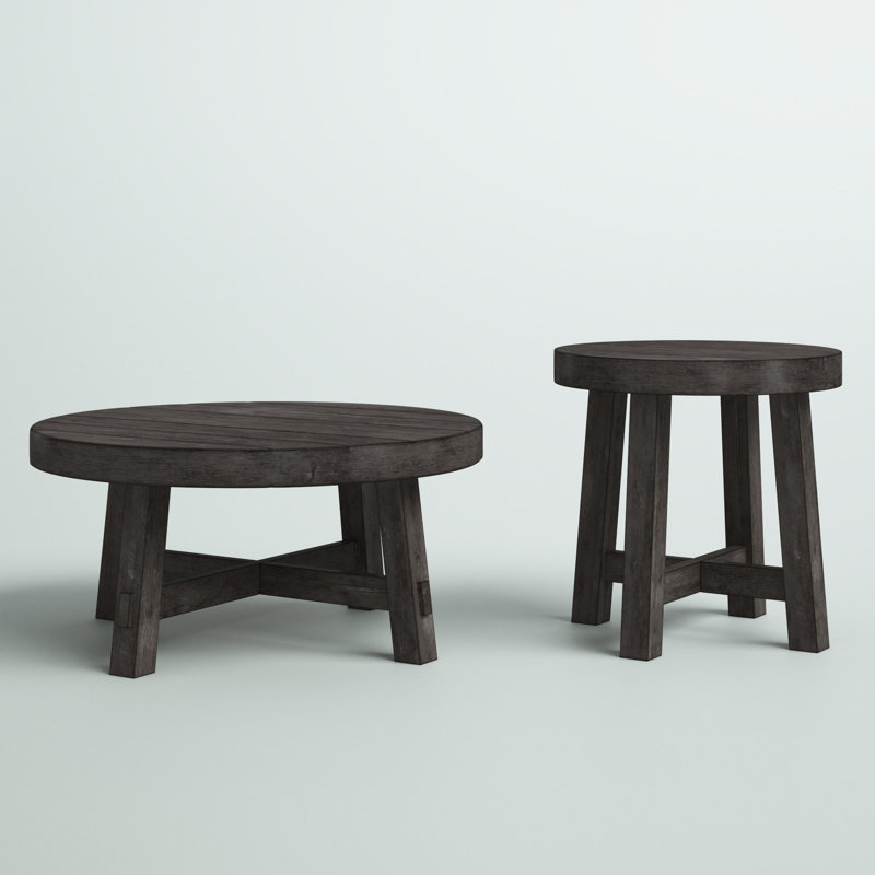 Bettee 3 Piece Living Room Table Set w/ Splayed Legs