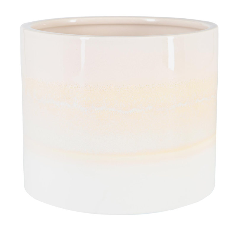 Nicola Spring - Reactive Glaze Plant Pot, 15.5cm H x 18cm W x 18cm D, Natural