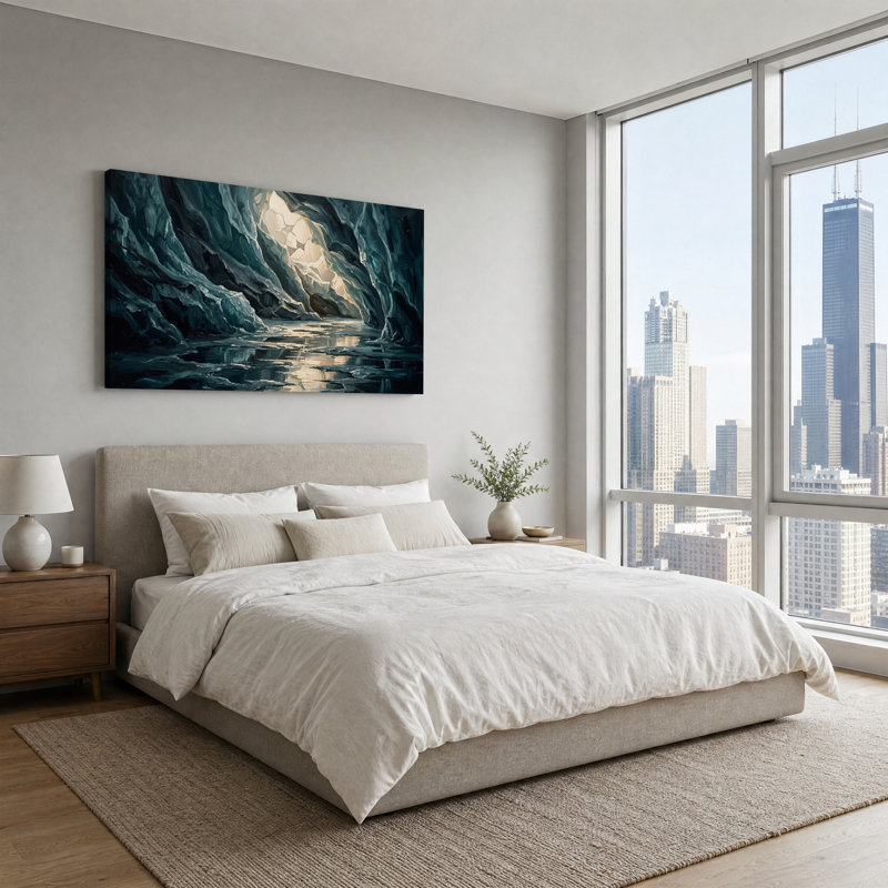 «Blue Ice Cave», art mural sur toile, L 40 po x H 20 po