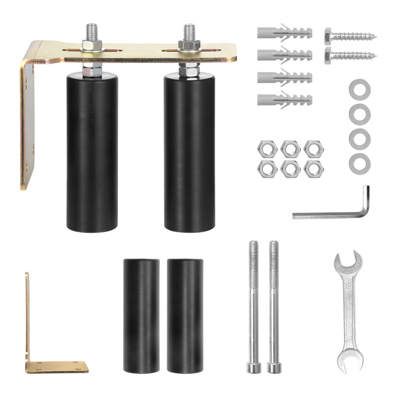 Black Steel Sliding Gate Kit with Dual Nylon Rollers