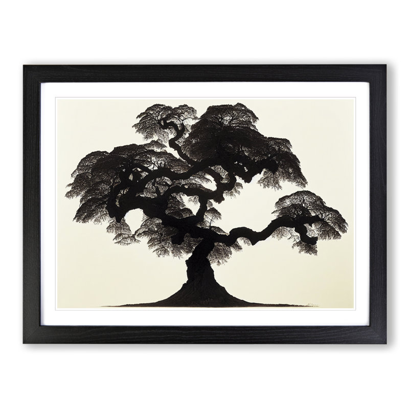 Ideal Tree - Single Picture Frame Painting, 46cm H x 64cm W x 2cm D, Black