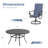Patio dining set with 53" Round Dining Table and 6 PVC-coated polyester Swivel Chairs-1547243705