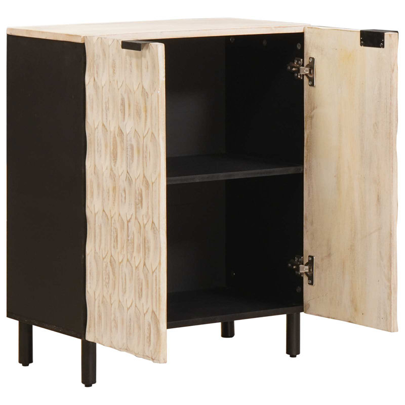 Solid Wood Standard Accent Cabinet, White Wash