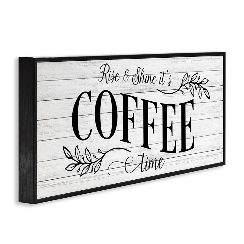  «Rise & Shine Coffee Time», estampe numérique de Natalie Carpentieri, H 10 po x l 24 po, Giclée encadrée noir minuit
