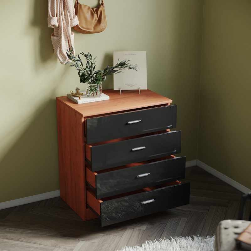 Shalicia Rectangle Accent Cabinet, Black/Walnut