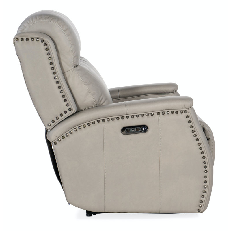 MS Recliner, Gray Genuine Leather