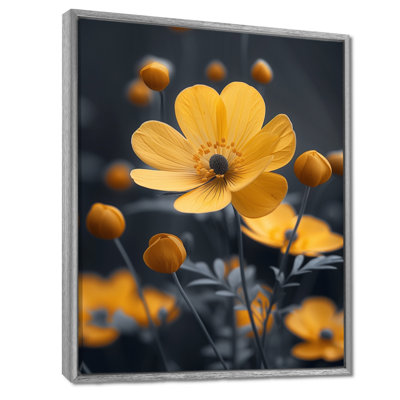 Décoration murale monochromes jaune noir Elegance II - boutons d'or