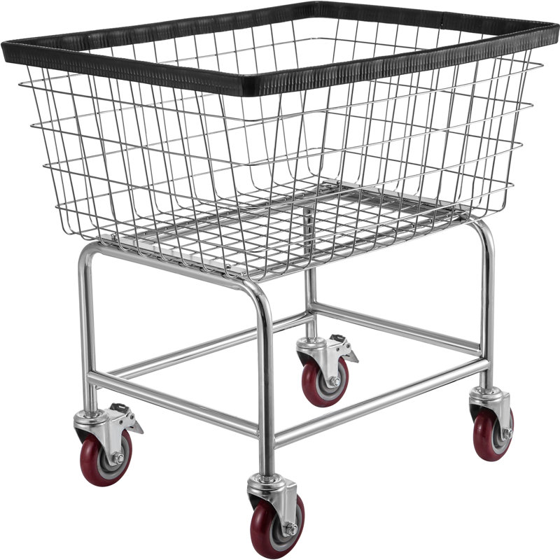 Galvanized Steel Laundry Cart with Wheels