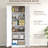 Kitchen Storage Unit, 67" Freestanding With 4 Doors And Adjustable Shelves, White For Practical Pantry Cabinet, More Space