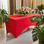 6 pièces / paquet de grande nappe rectangulaire rouge de 6 pi de Noël, couvertures en tricot extensibles de 180 g / m² de haut poids, disponible en plusieurs couleurs, convient aux restaurants d'hôtel, aux cuisines, aux bureaux et aux longues décorations de salle de réception. Premium et élégant-705967903-705967902
