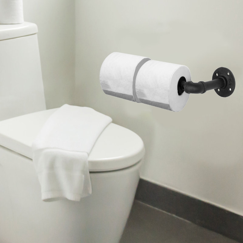 Industrial Pipe Wall Mount Toilet Roll Holder