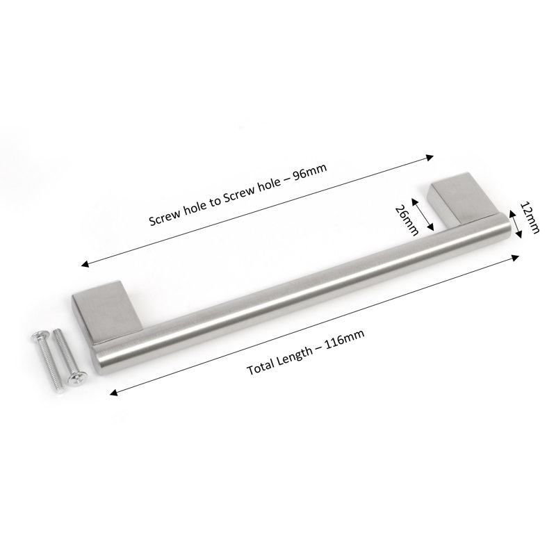 Mayfair Keyhole 9.6 cm Centre Bar Handle, Brushed Silver