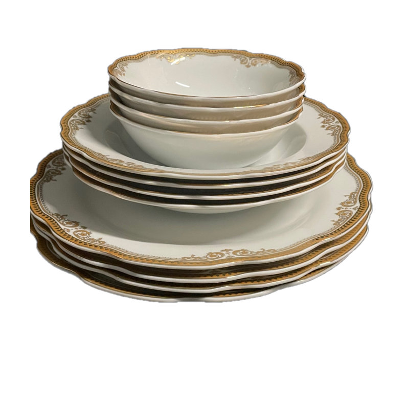 Julynn Piece Porcelain China Dinnerware Set - Service for 4