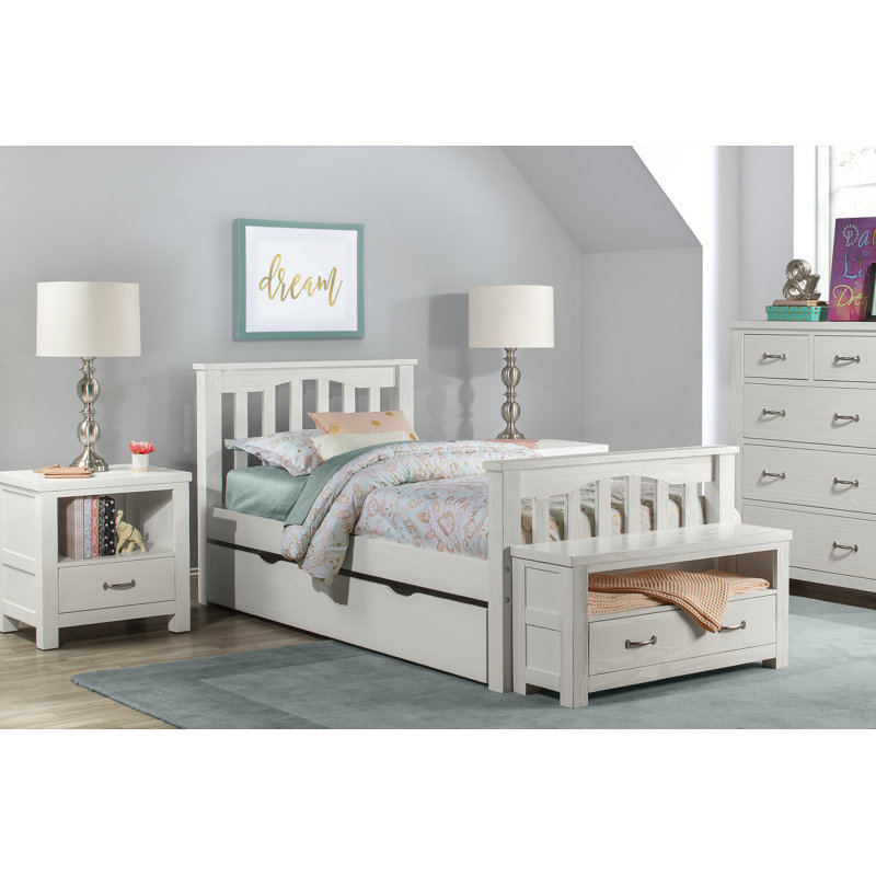 Lit plateforme simple avec lit gigogne Mateo, Blanc