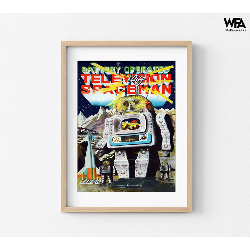 «Spaceman» à pile par Retrobot, décor de robot télé rétro, cadeau pour idée de fils de geek, affiche rétro de jouet robot