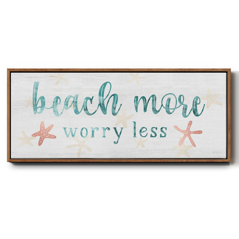 Beach More- Framed Canvas, 20" H x 50" W