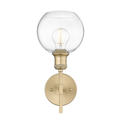 Aamin 1-Light Wall Sconce With Clear Glass