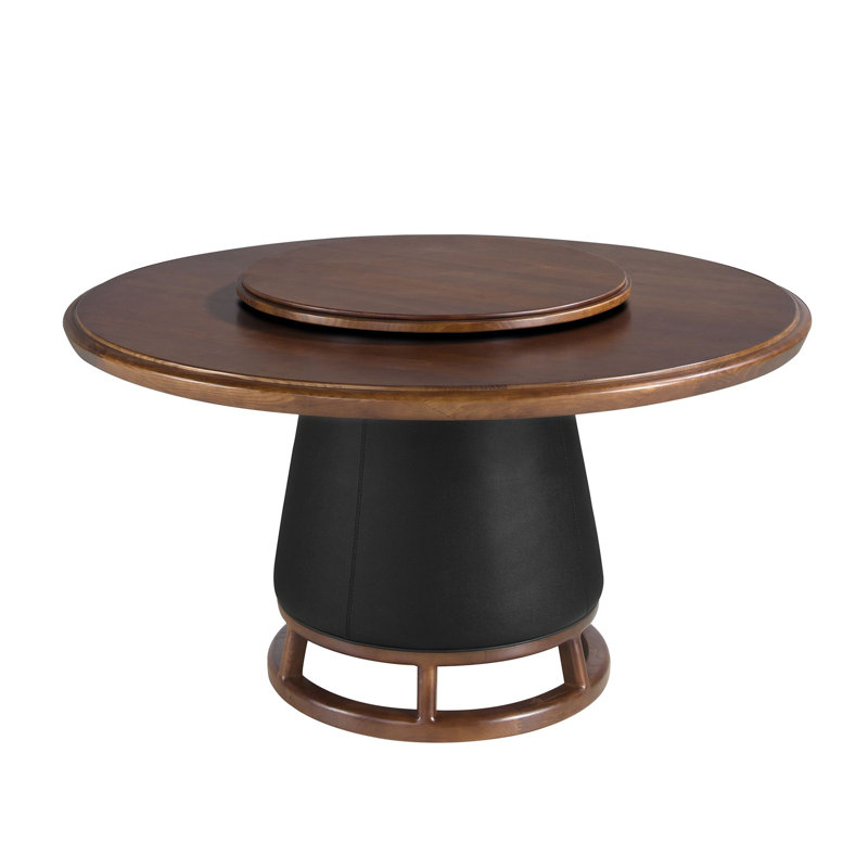 Round Solid Wood Top Dining Table