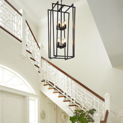 8 - Light Dimmable Lantern Geometric Chandelier