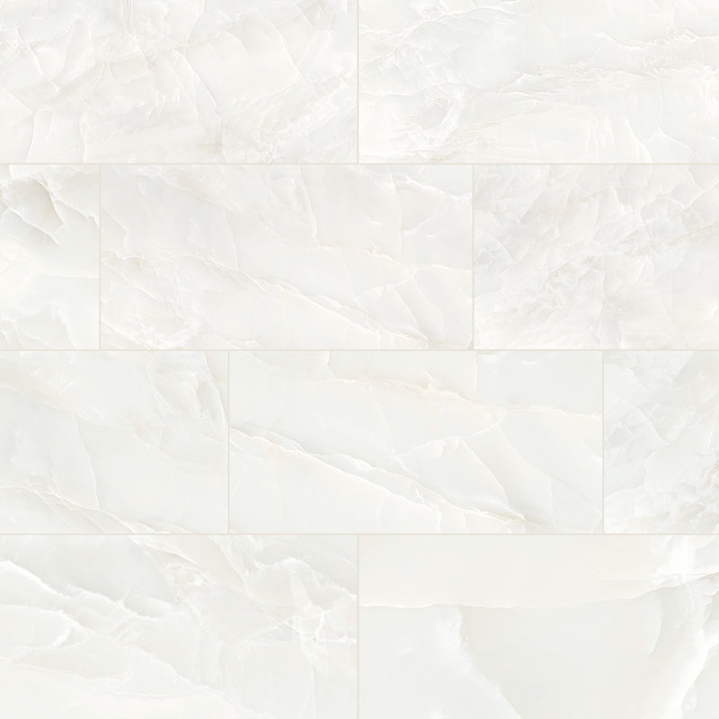 Eclipse 12X24 Onyx Porcelain Tile, Polished Ivory